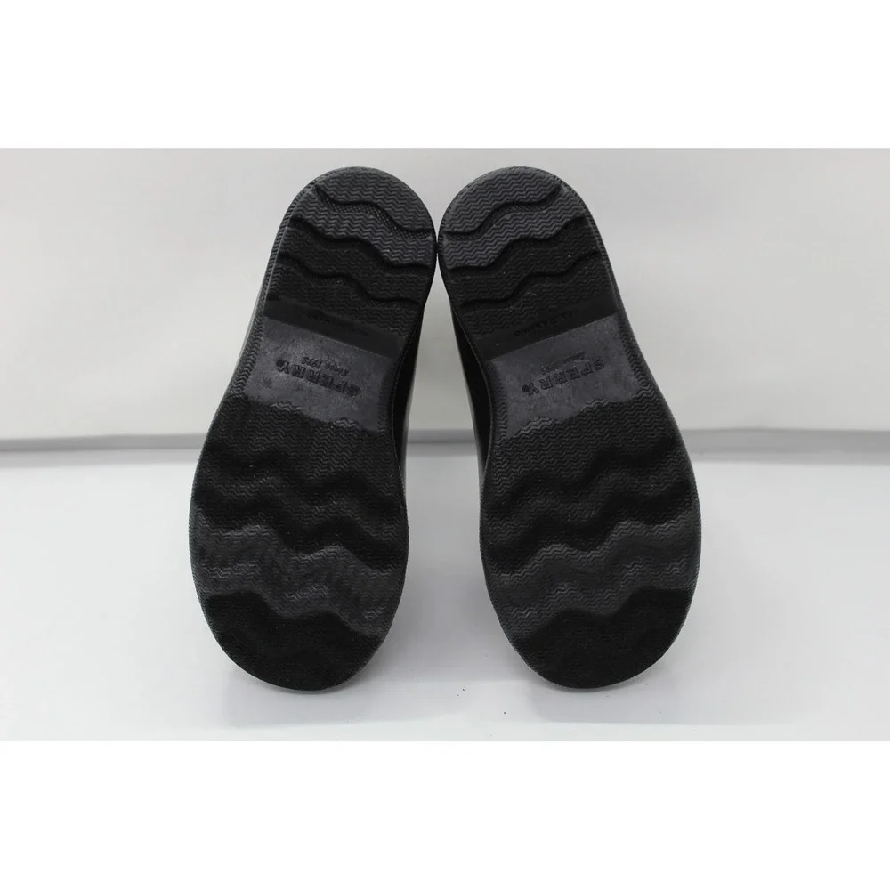 Sperry Port Rainbow Rain Duck Boots 10M Lace Up Quilted Black SCK166394
